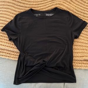 Black cropped crossover top